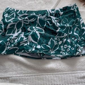 Tropical Floral Bikini Bottom in Teal and White